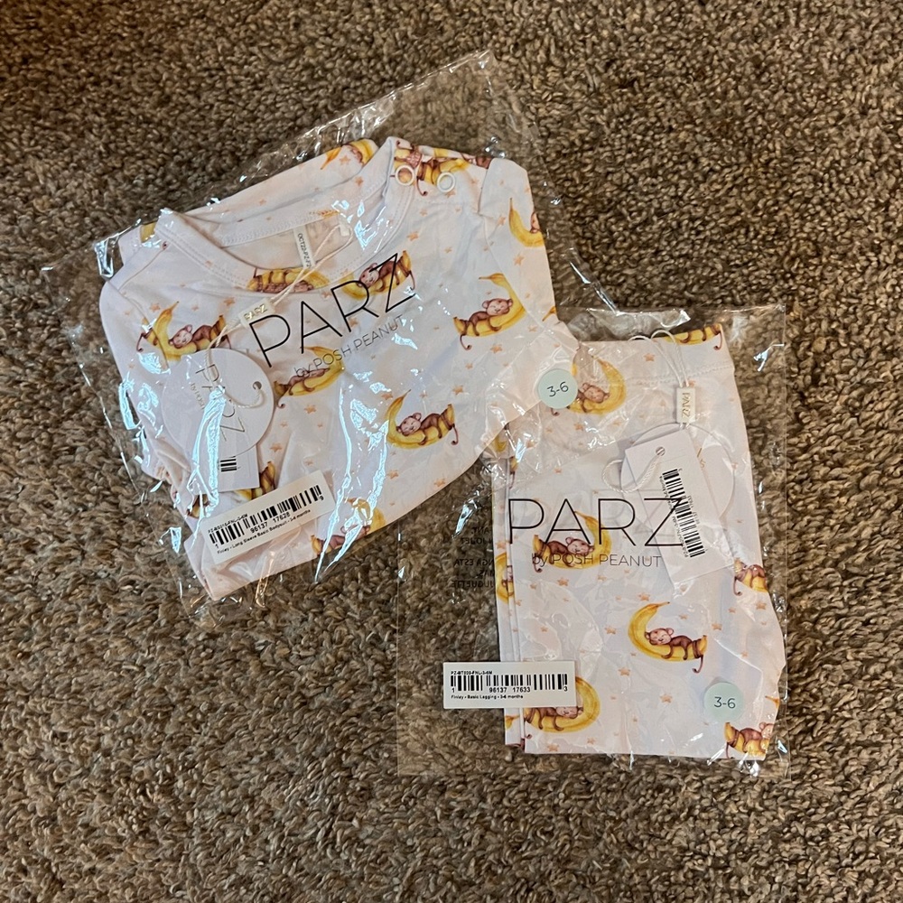Parz by posh peanut monkey and banana pajama set